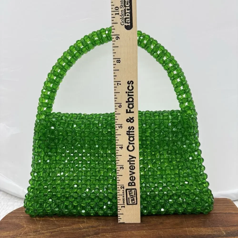 Green Beaded Handbag Women’s Evening Purse
